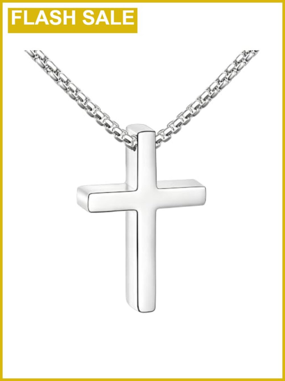 Boys Stainless Steel Cross Pendant Necklace 20 Inch Religious First Communion